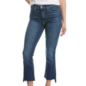 Mother The Insider Crop Step Fray Girl Crush Denim Blue Jeans 24
